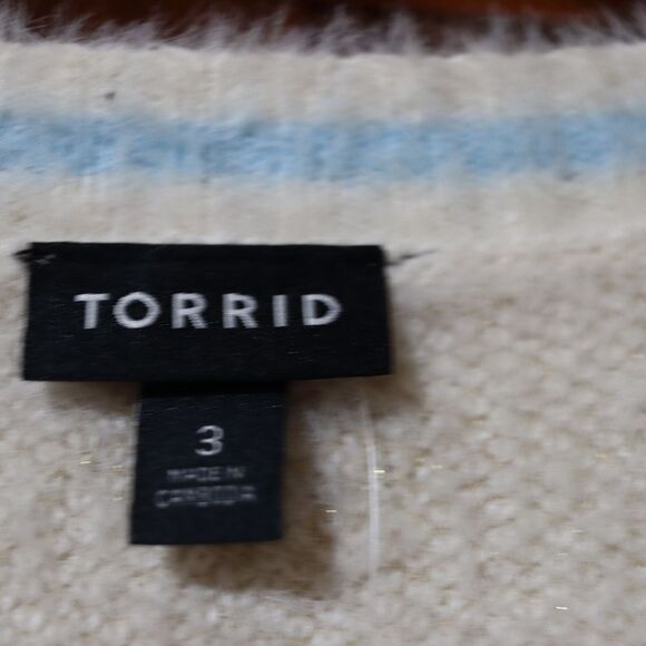 Torrid Plus Size 3 White Gemmie Pullover Sweater - Lurex Eyelash Knit - Picture 10 of 13